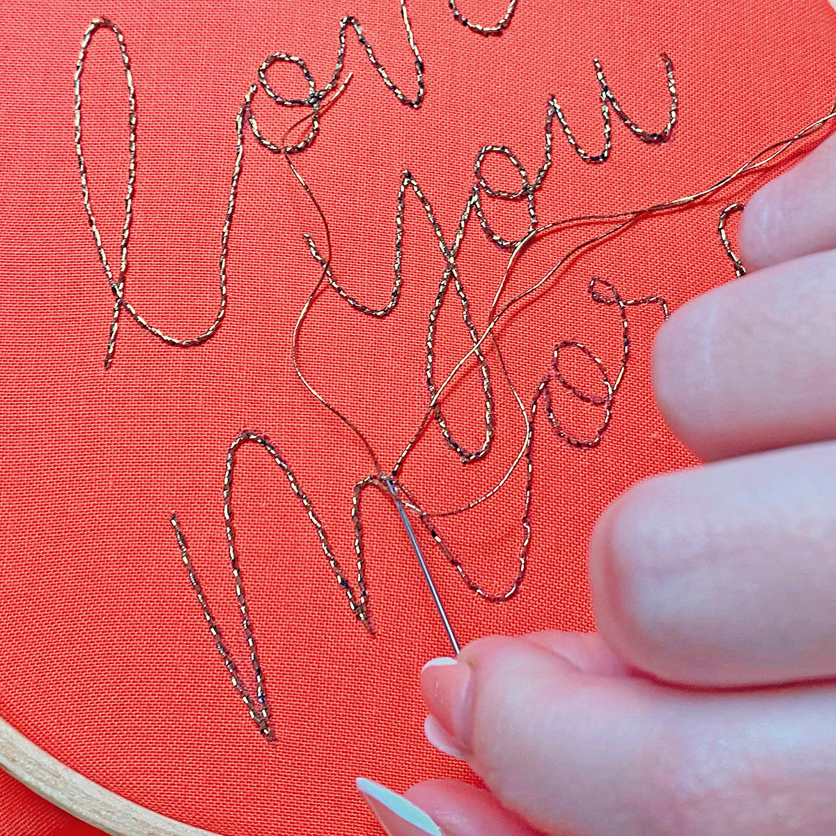 Romantic Text Hoop Embroidery Pattern PDF