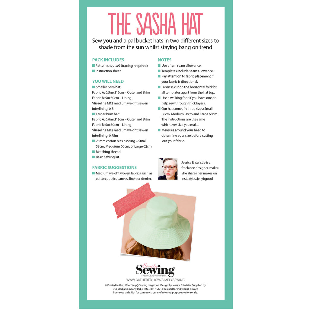 Sasha hat Sewing Pattern PDF