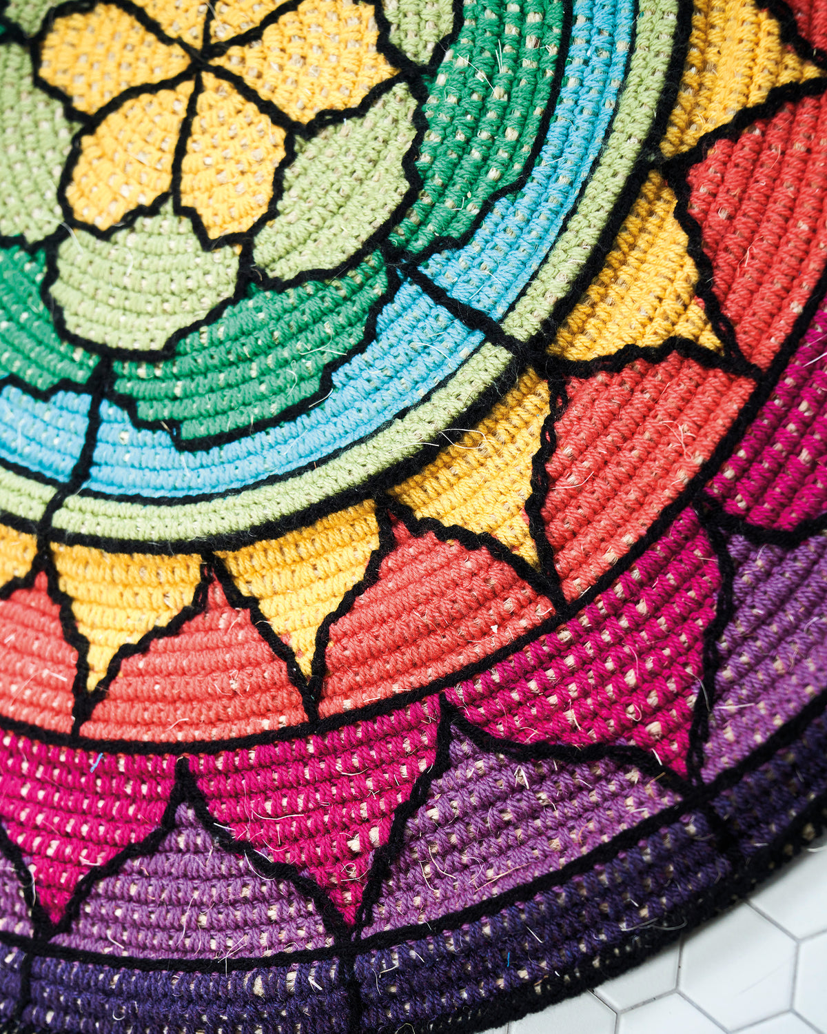 Stained Glass Rug Crochet Pattern