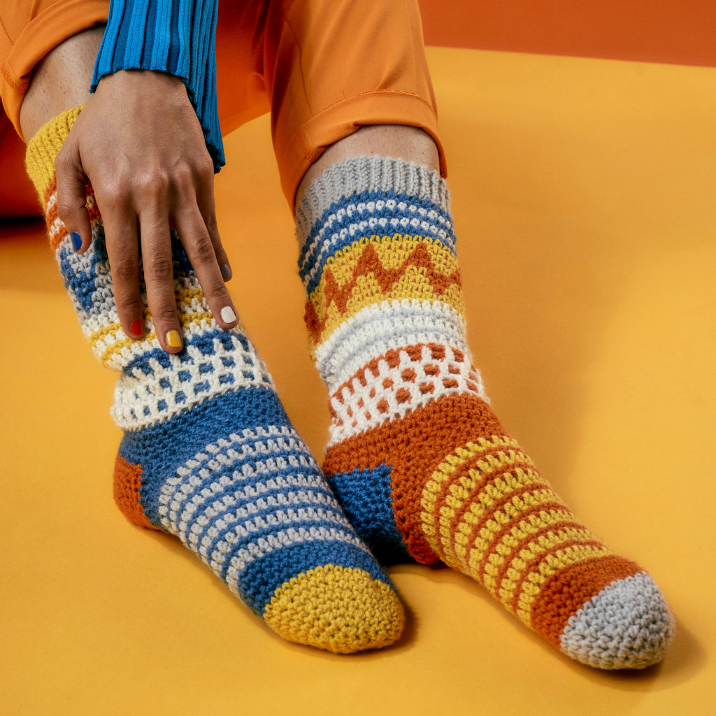 Mismatched Socks Crochet Pattern PDF