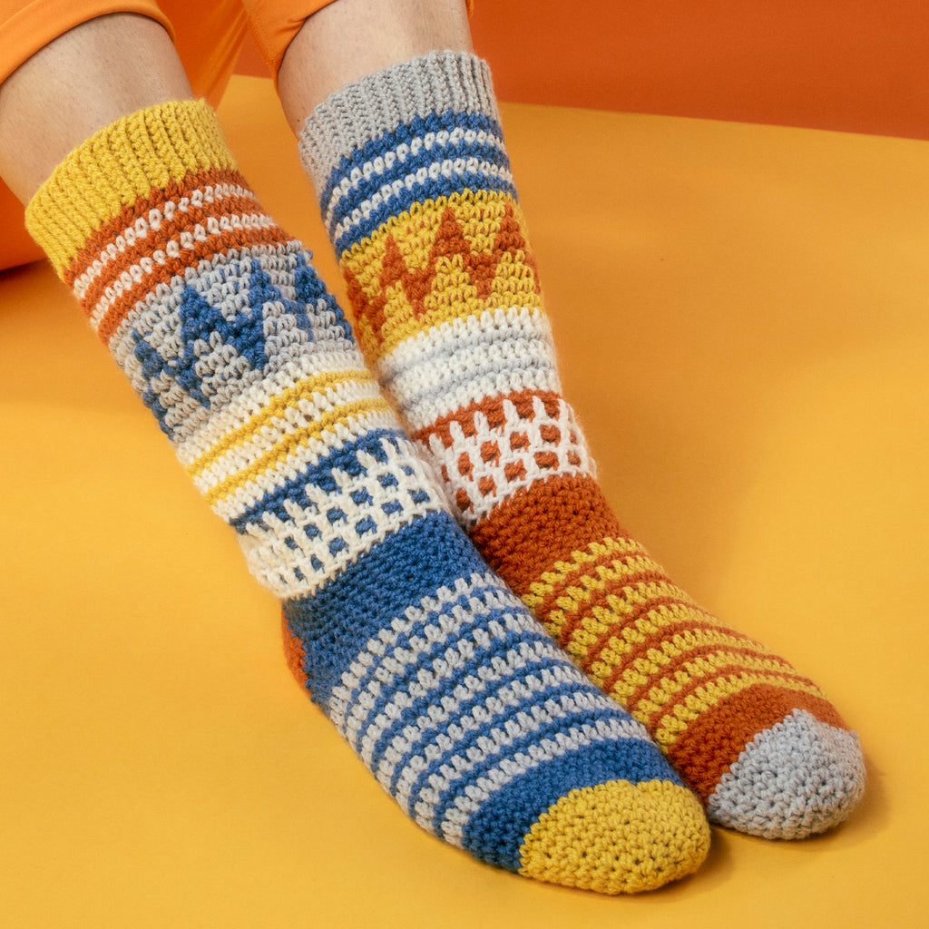 Mismatched Socks Crochet Pattern PDF