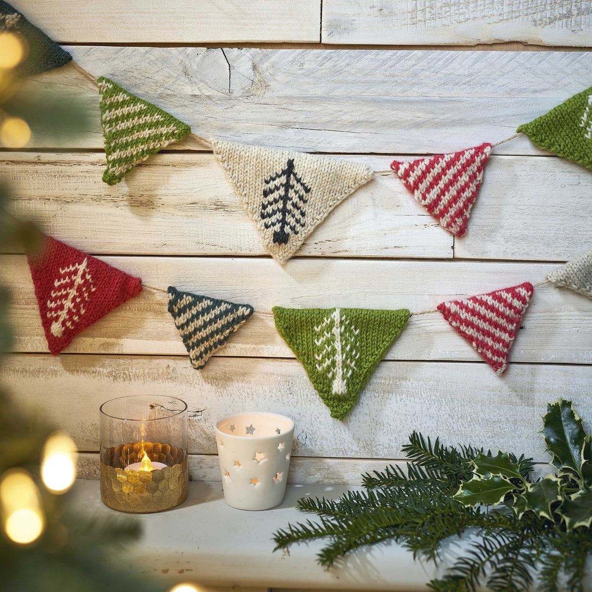 Rustic Christmas Bunting Knitting Pattern PDF