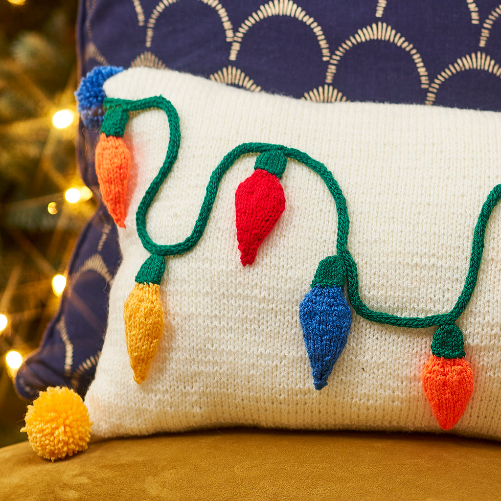 Fairy Lights Cushion Knitting Pattern PDF