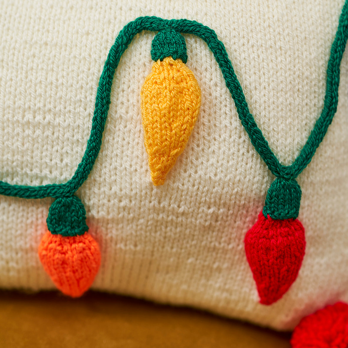 Fairy Lights Cushion Knitting Pattern PDF