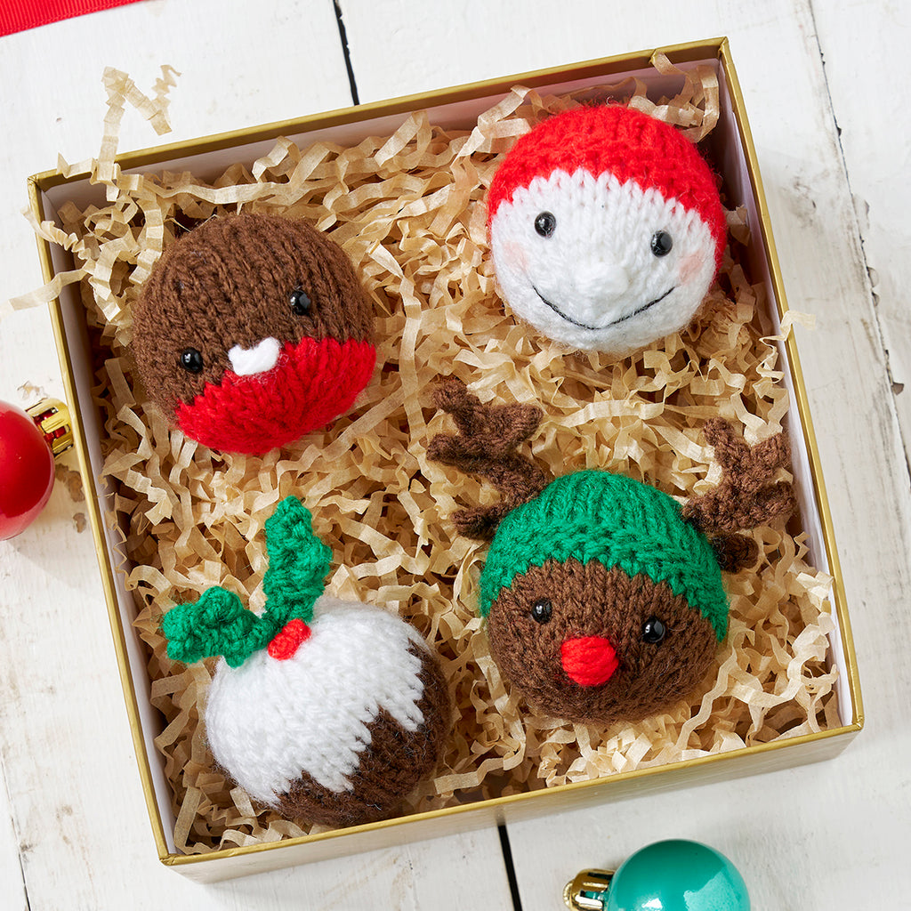 Mini Christmas Decorations Knitting Pattern PDF