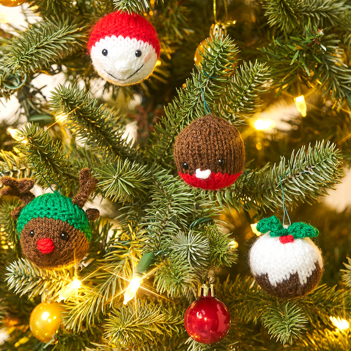 Mini Christmas Decorations Knitting Pattern PDF