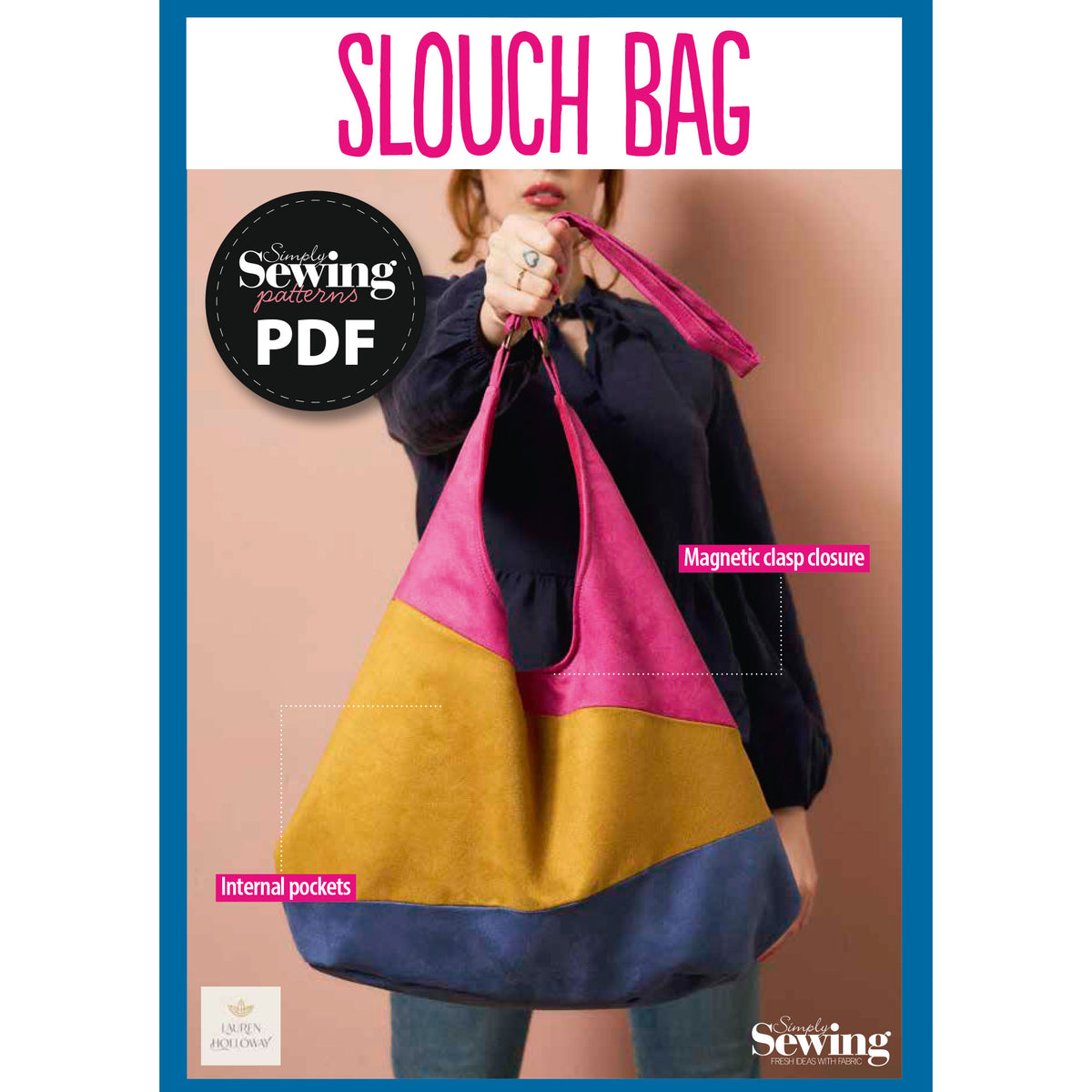 Slouch Tote Bag Sewing Pattern PDF