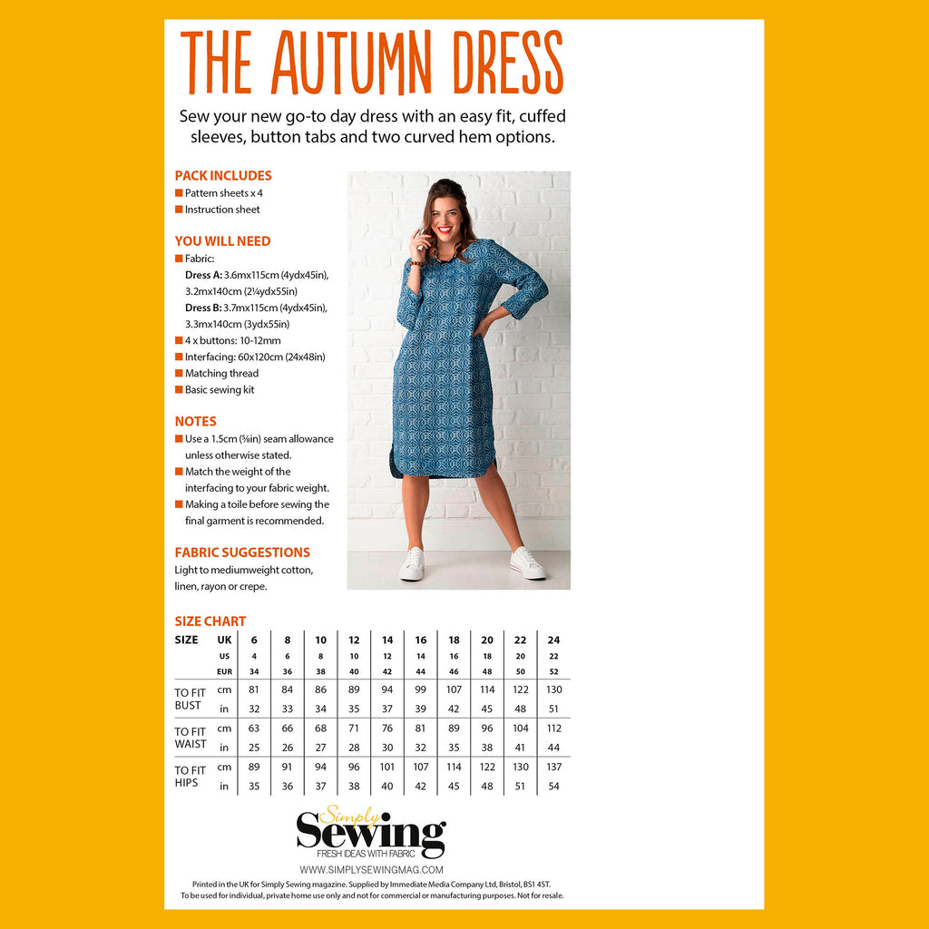 Autumn Dress Sewing Pattern PDF
