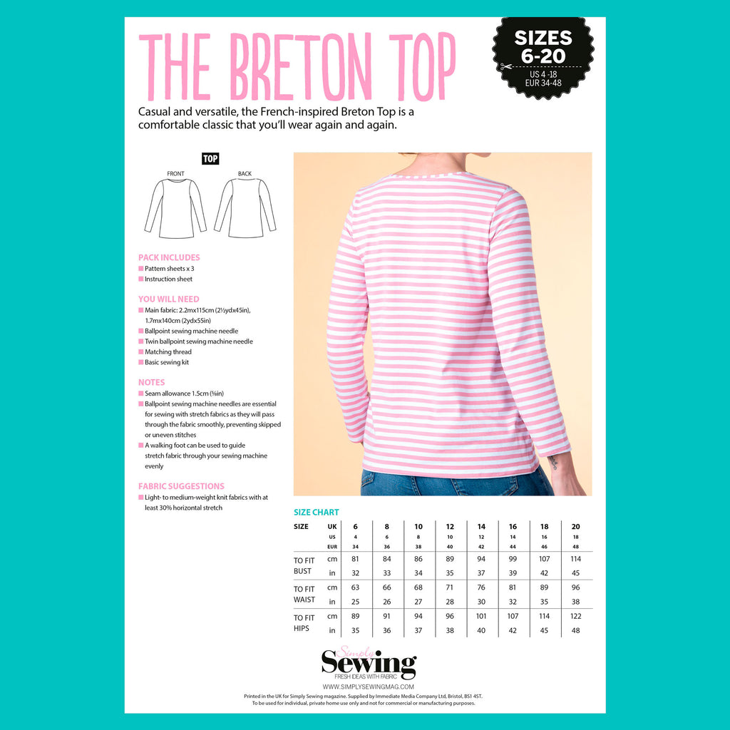 Breton Top Sewing Pattern PDF