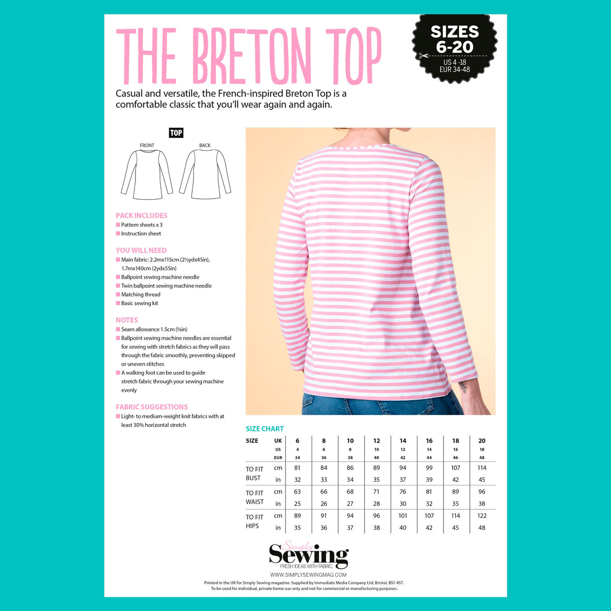 Breton Top Sewing Pattern PDF