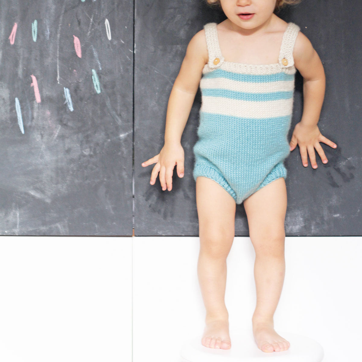 Sailor Baby Romper Knitting Pattern PDF