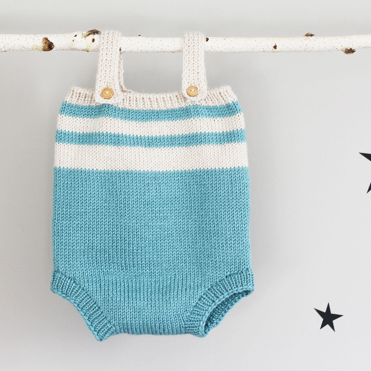 Sailor Baby Romper Knitting Pattern PDF