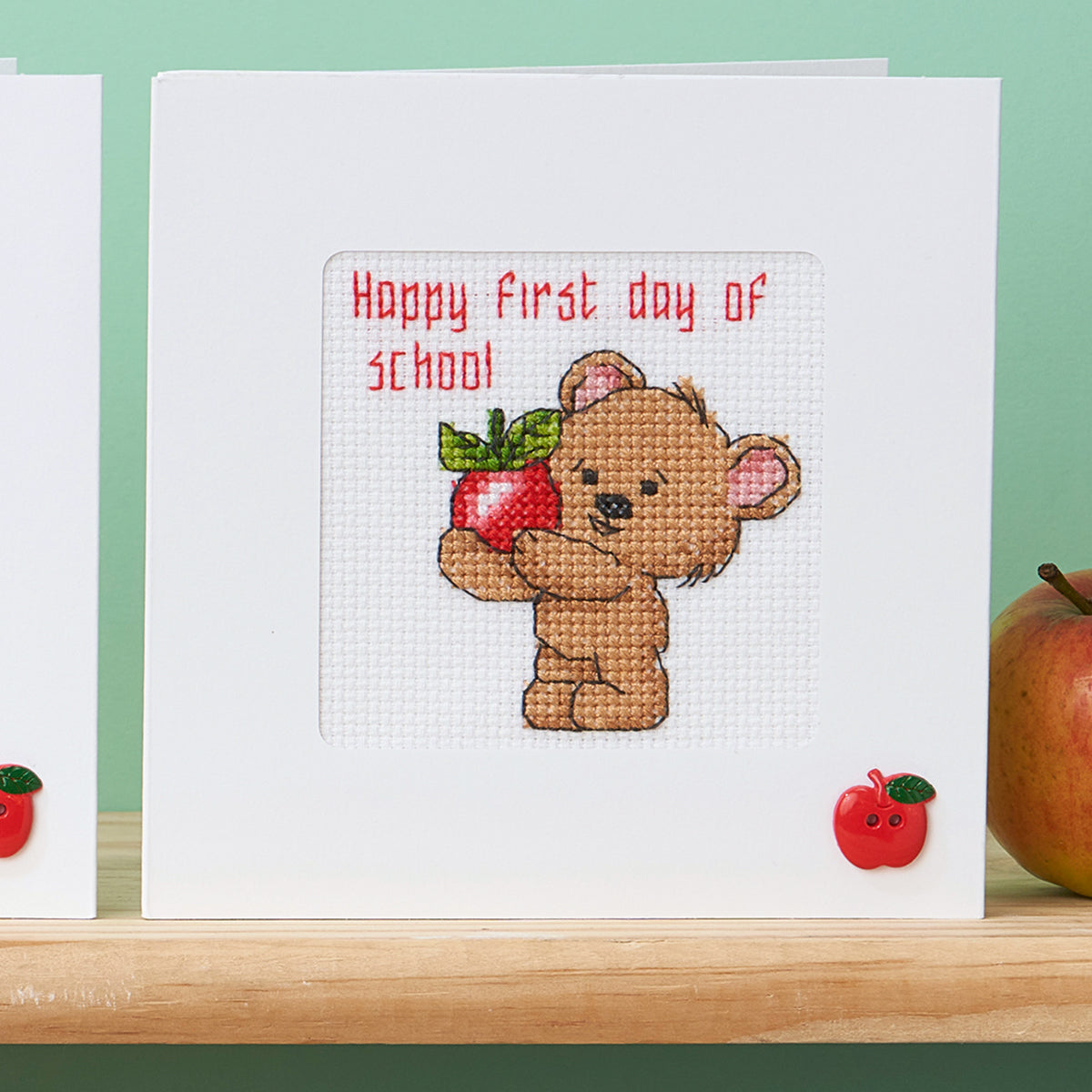 New School Teddy Cards Cross Stitch PDF Patterns