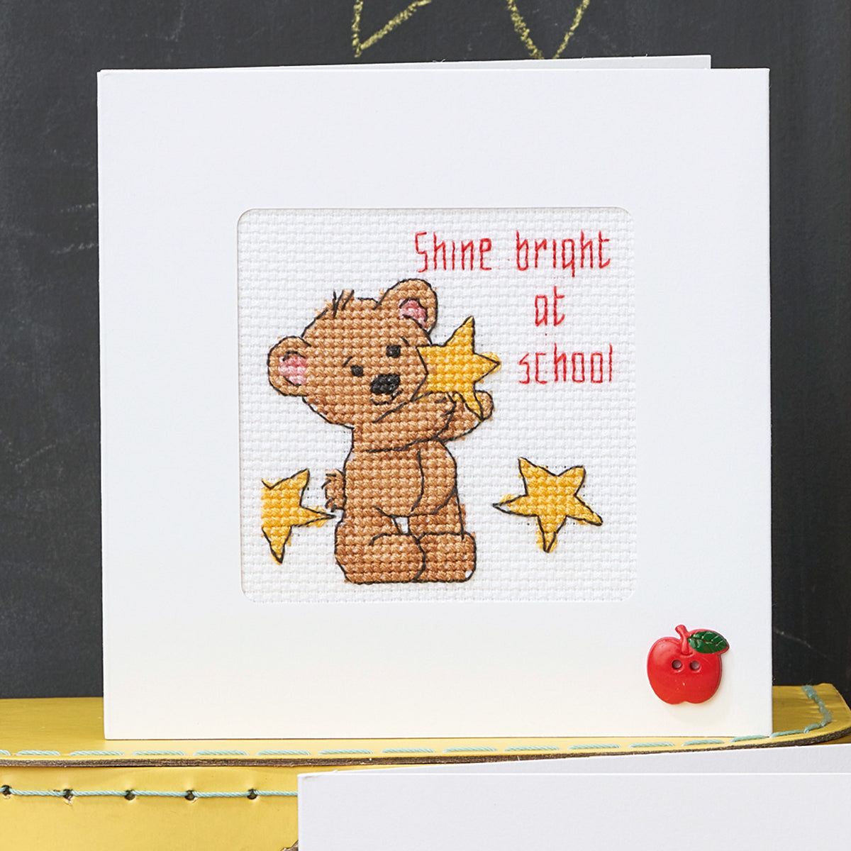 New School Teddy Cards Cross Stitch PDF Patterns