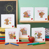 New School Teddy Cards Cross Stitch PDF Patterns