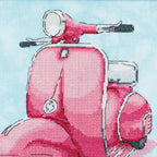 Retro Scooter Cross Stitch PDF Pattern