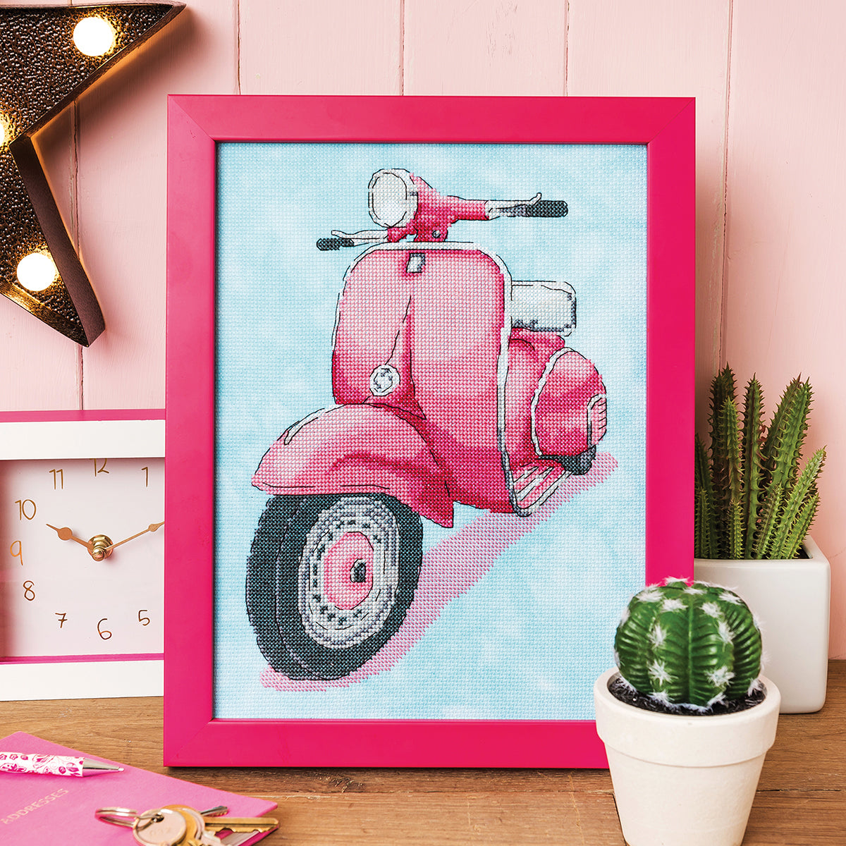 Retro Scooter Cross Stitch PDF Pattern