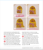 Step-by-step guide to creating a hair style with embroidery on a white background