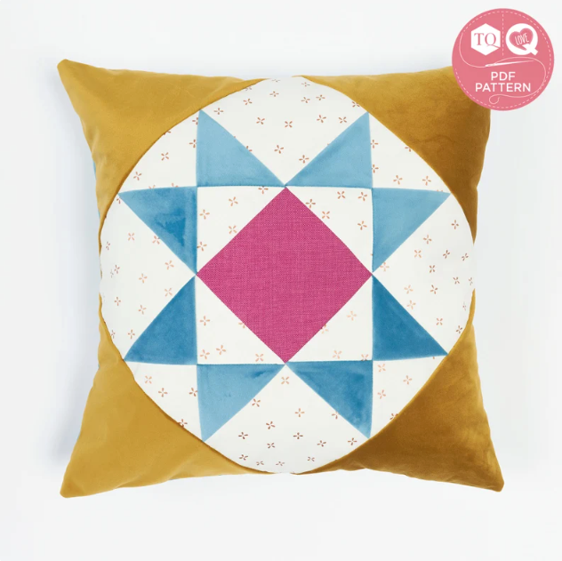 Velvet Patchwork Cushion Sewing Pattern PDF