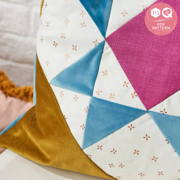 Velvet Patchwork Cushion Sewing Pattern PDF