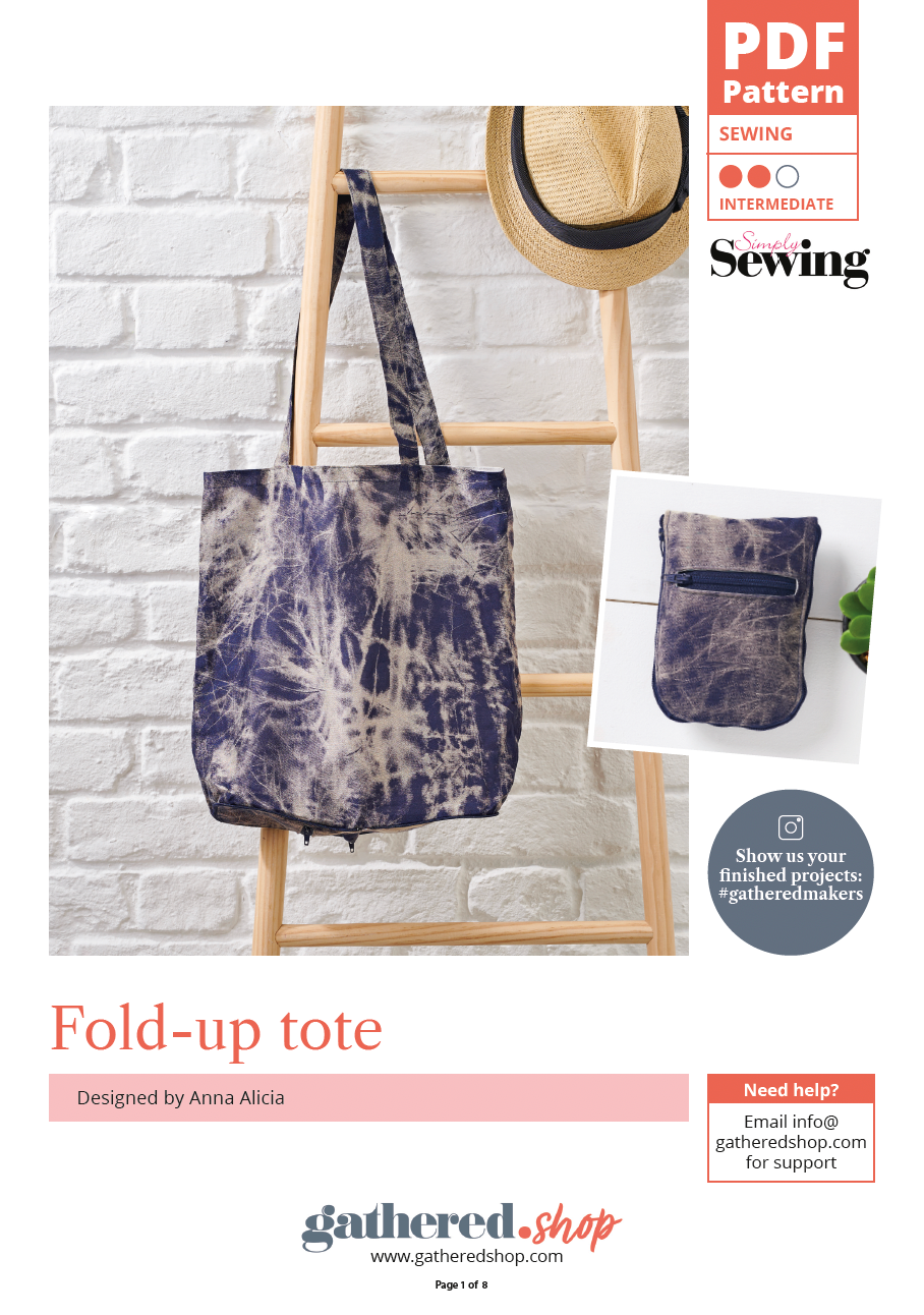 Fold-Up Tote Bag Sewing Pattern PDF