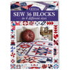 Cover of the 'Sew 36 Quilt Blocks Collection 2 - Special Edition PDF', featuring a quilt with various geometric patterns and a red cushion on top.