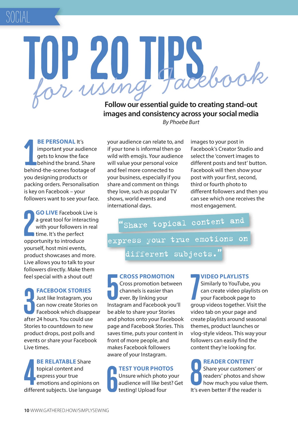 'Sew, Share, Sell' Special Edition PDF