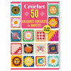 Cover of a Simply Crochet booklet titled '50 Granny Squares & Motifs', featuring various colorful crochet squares with different patterns.