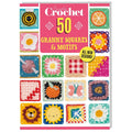 Cover of a Simply Crochet booklet titled '50 Granny Squares & Motifs', featuring various colorful crochet squares with different patterns.