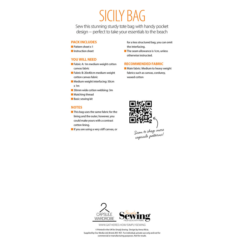 Sicily Bag Sewing Pattern PDF