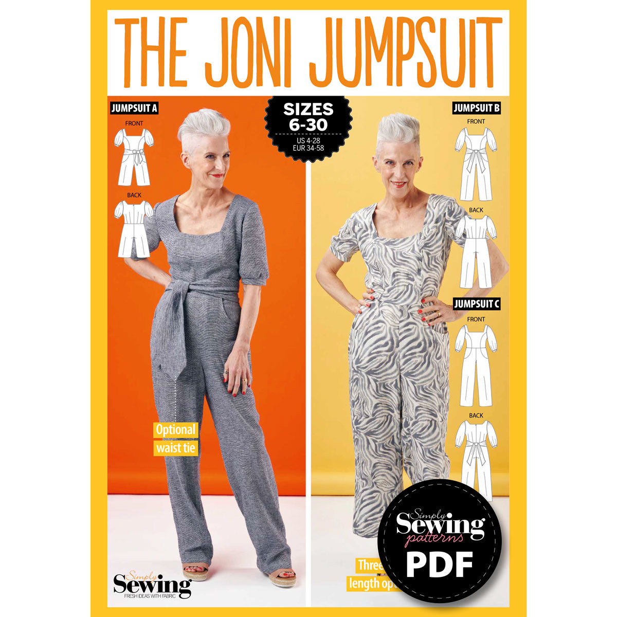 Joni Jumpsuit Sewing Pattern PDF