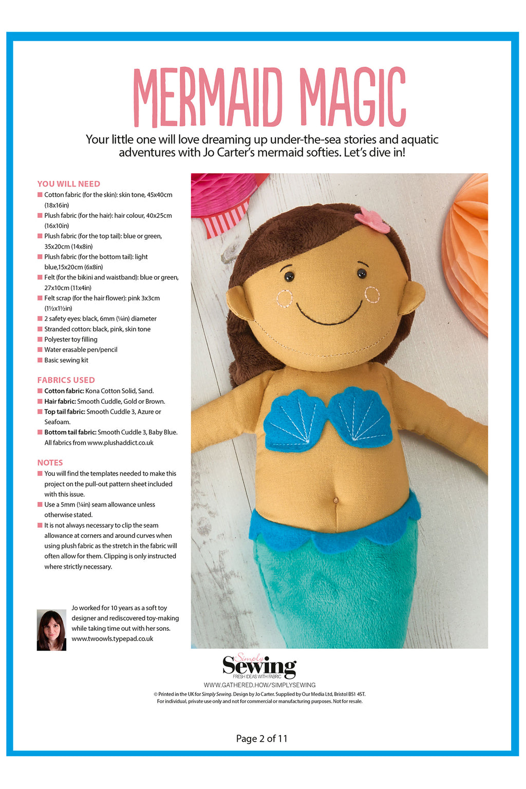 Mermaid Toy Sewing Pattern PDF