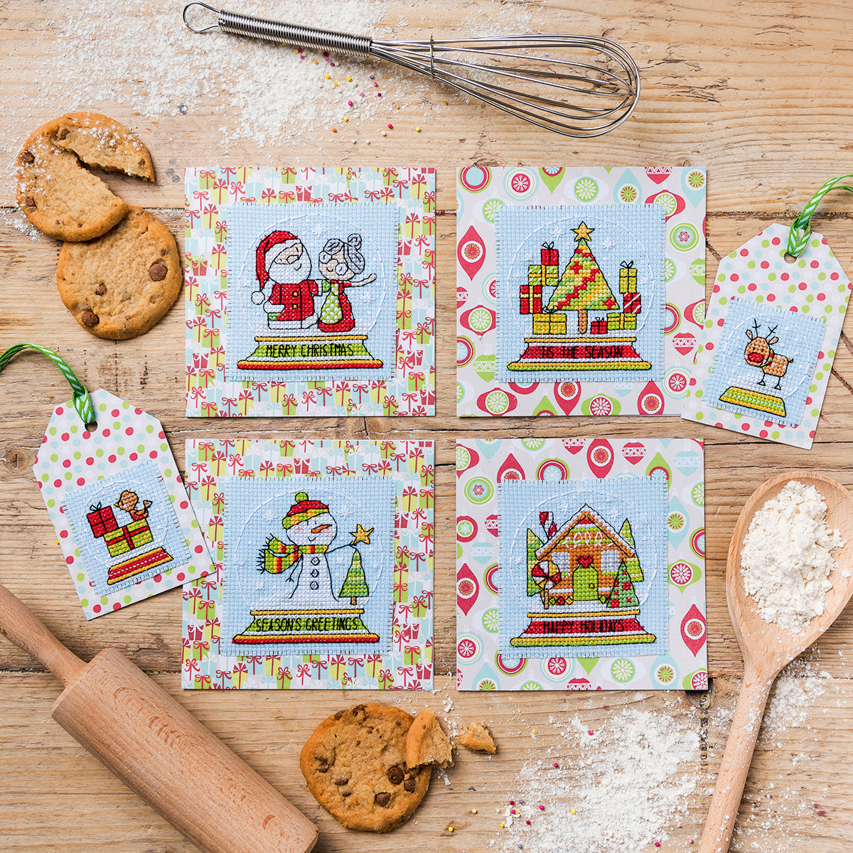 Snowglobe Christmas Cards Cross Stitch PDF Patterns