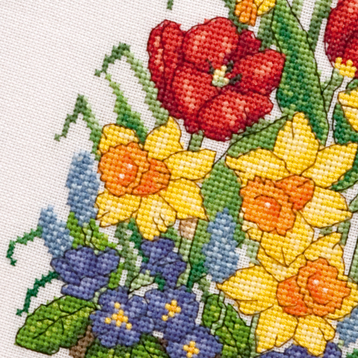 Spring Floral Barrel Cross Stitch PDF Pattern