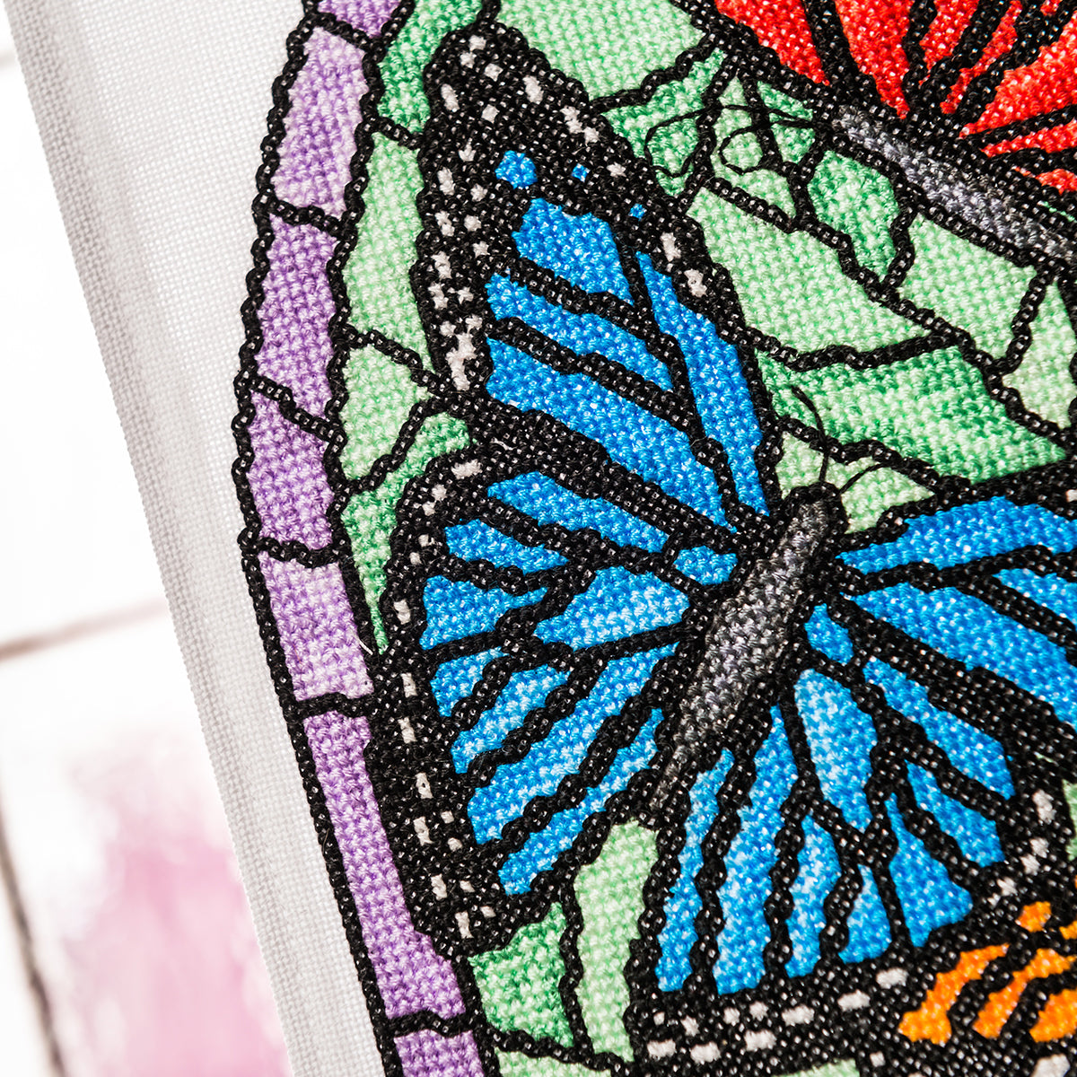 Stained Glass Butterflies Cross Stitch PDF Pattern