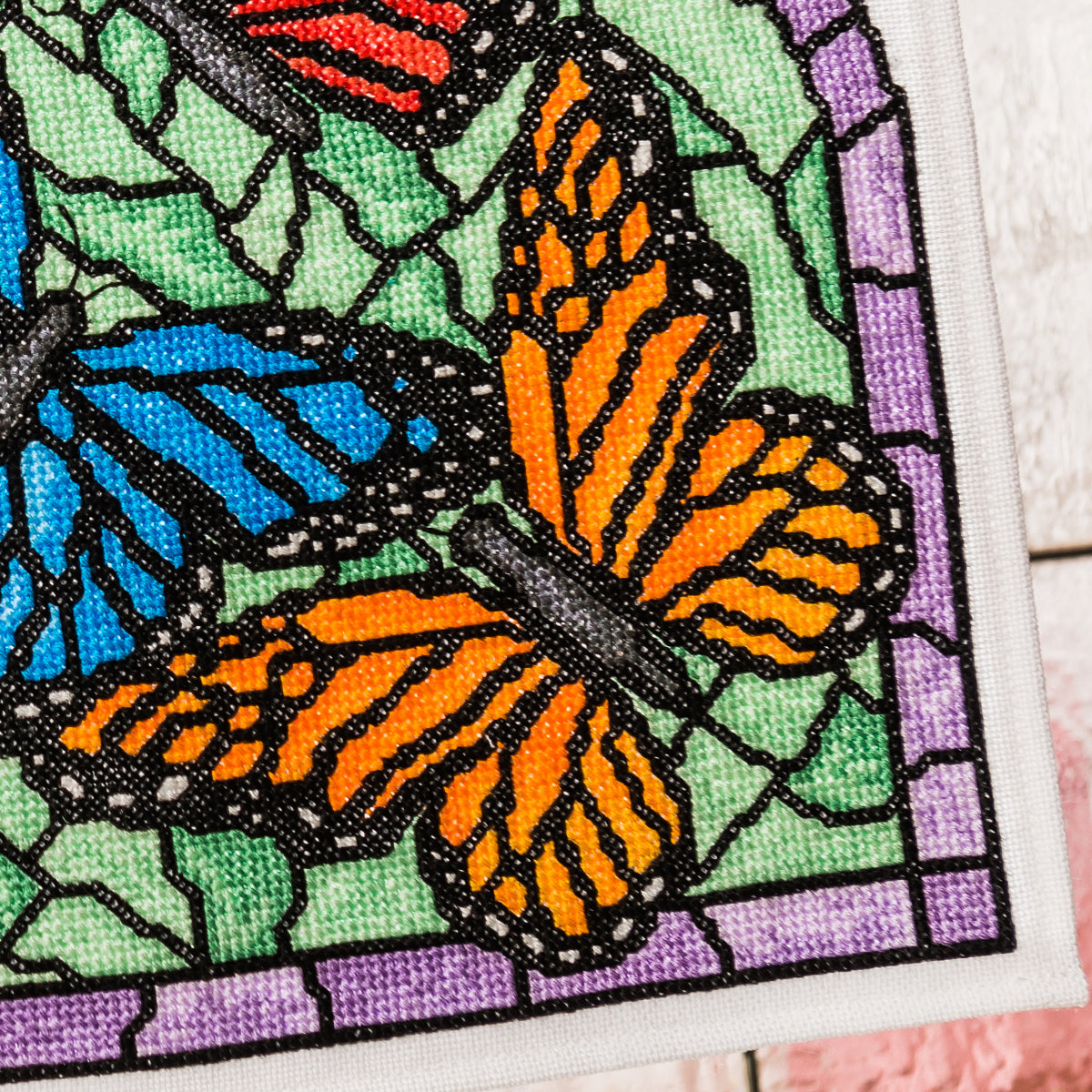 Stained Glass Butterflies Cross Stitch PDF Pattern