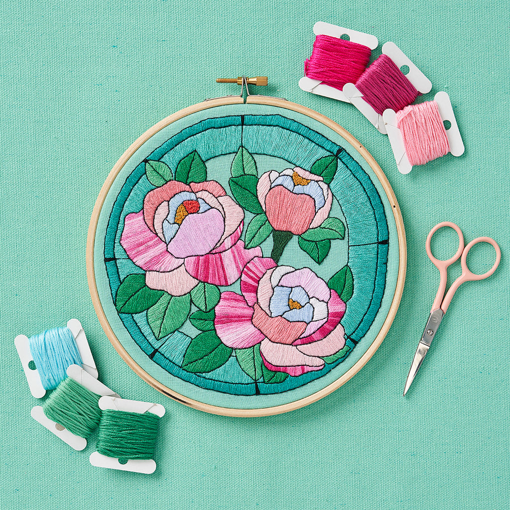 Stained Glass Window Embroidery Hoop Pattern PDF