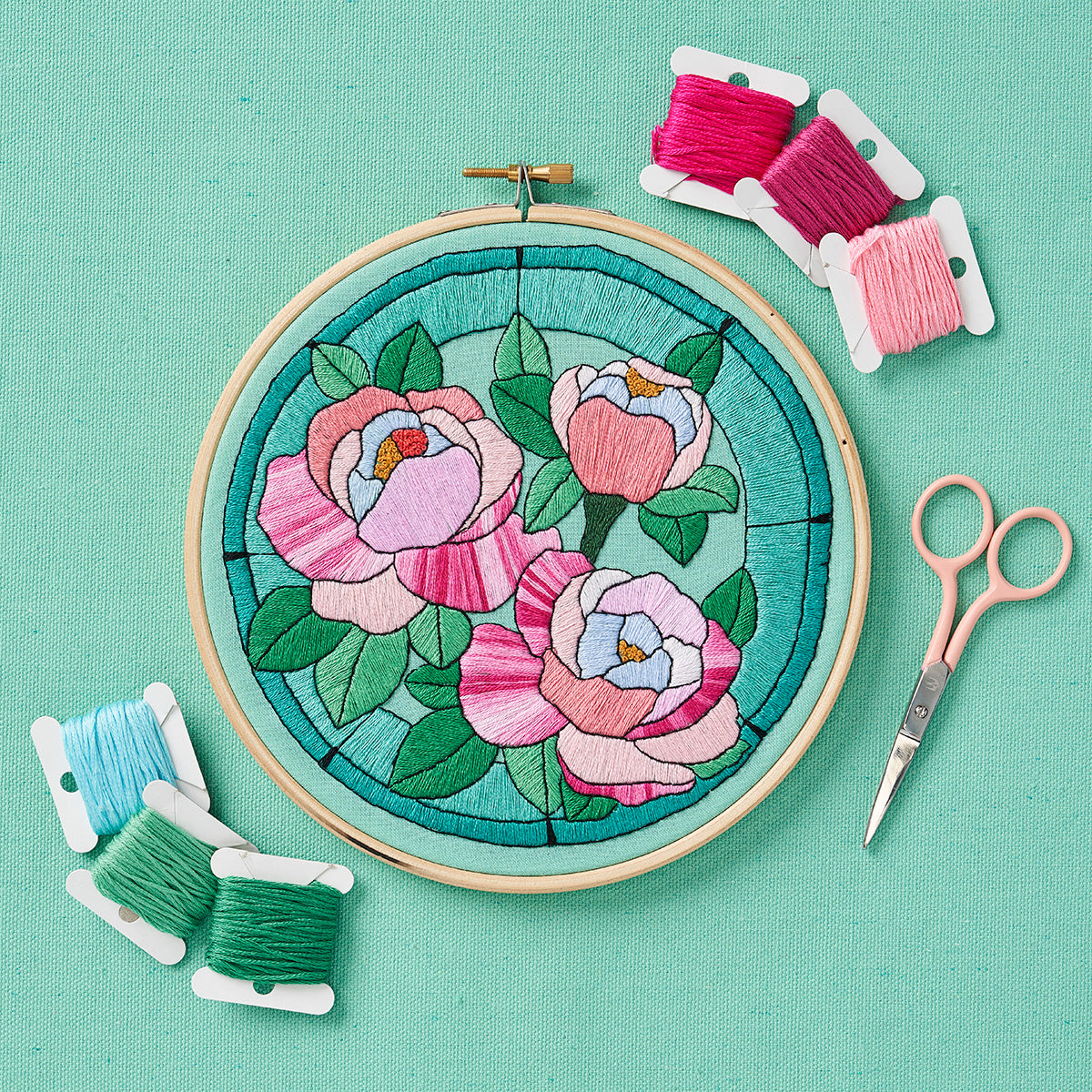 Stained Glass Window Embroidery Hoop Pattern PDF