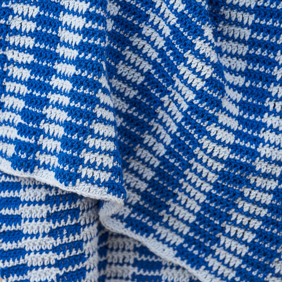 Close-up of blue and white checkered fabric