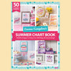 Cover of 'Emma Congdon's Summer Chart Book' with colorful designs and text on a light blue background.