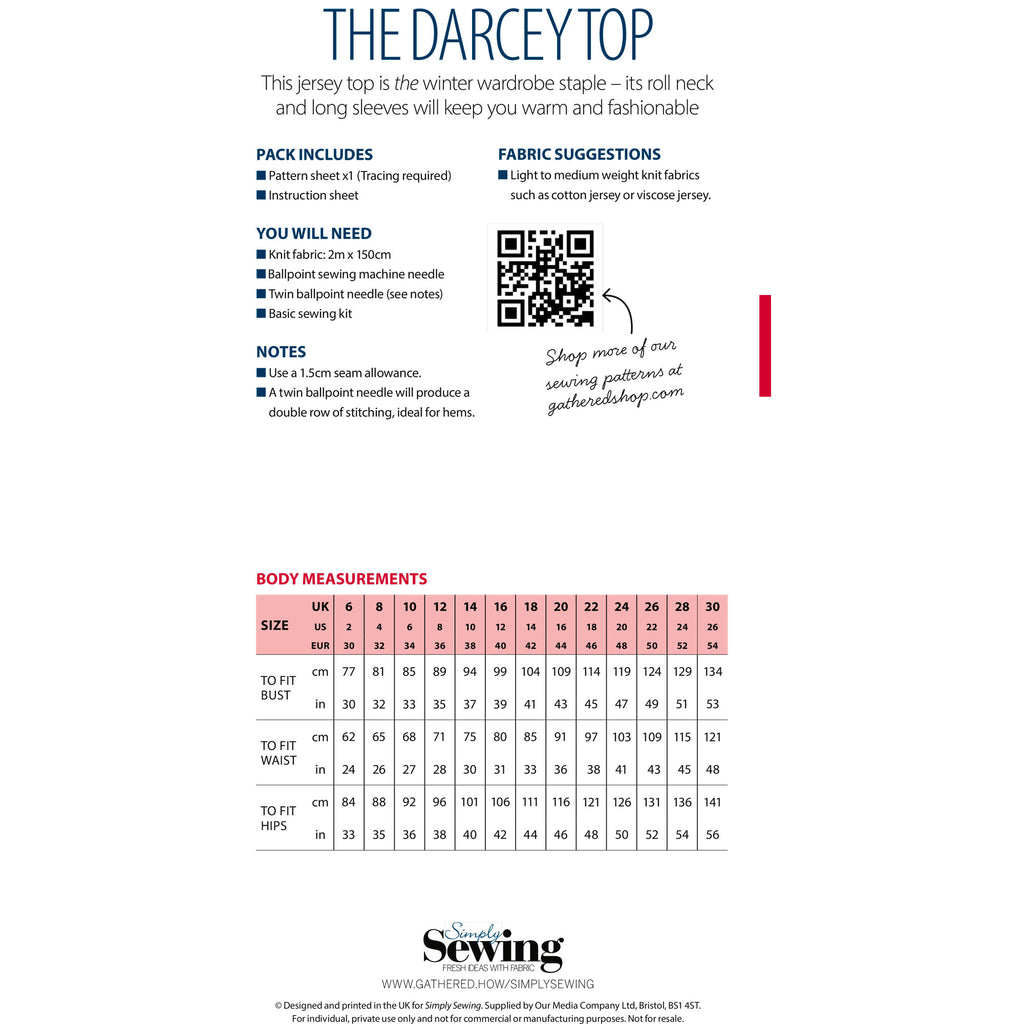 Darcey Top Sewing Pattern PDF