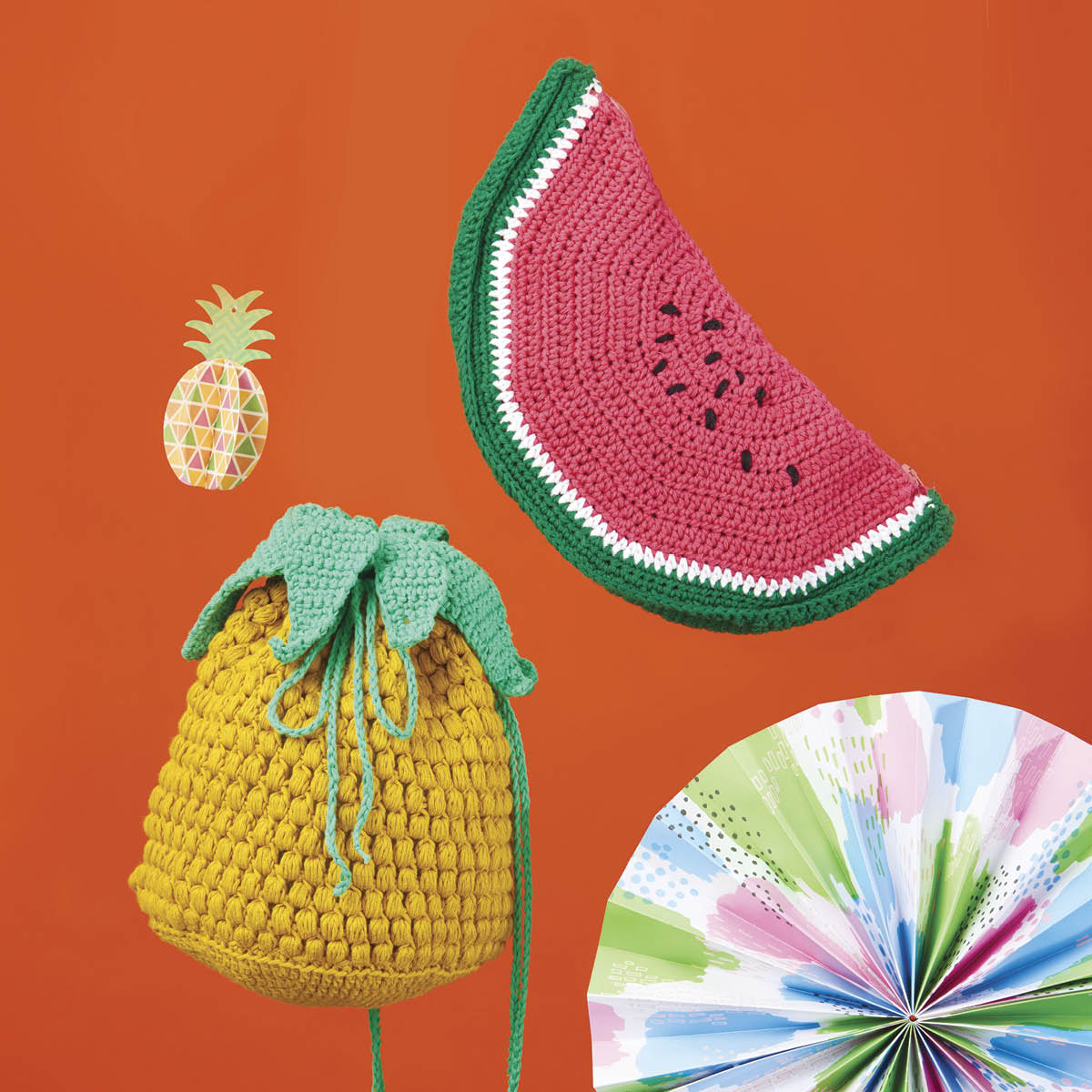 Tropical Fruit Bags Crochet Pattern PDF