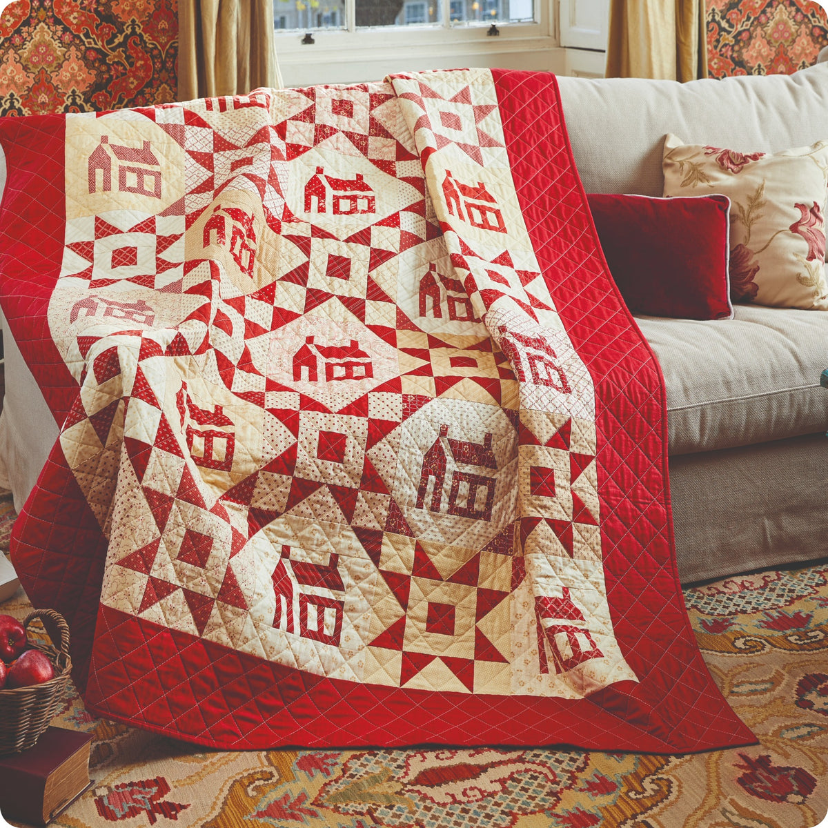 Red Village Farmhouse Quilt Pattern PDF