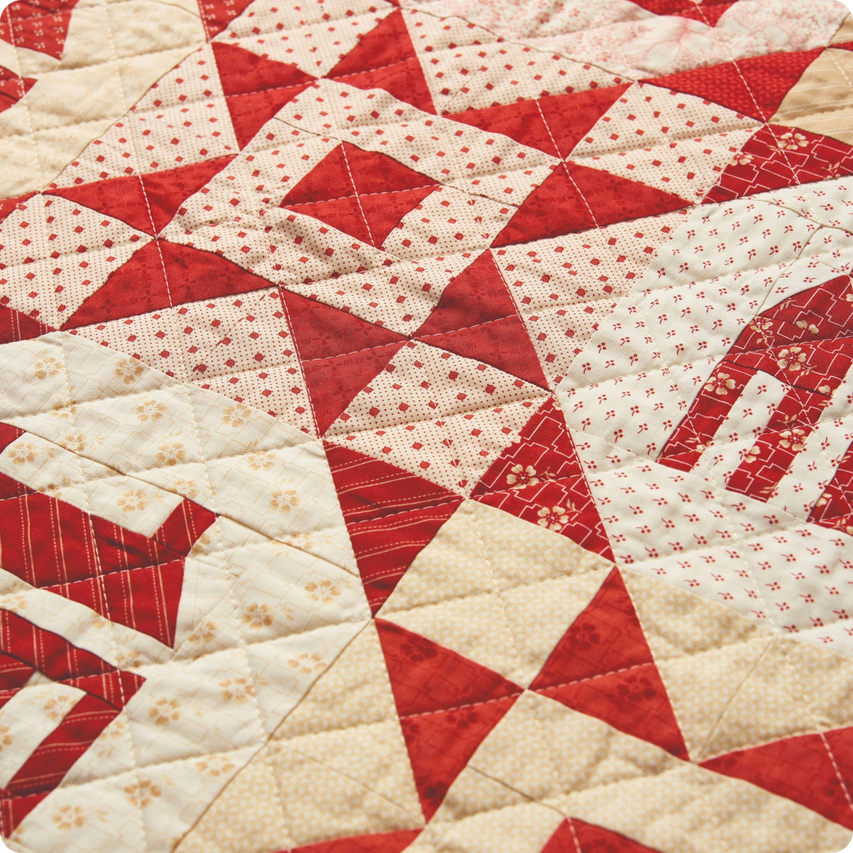 Red Village Farmhouse Quilt Pattern PDF