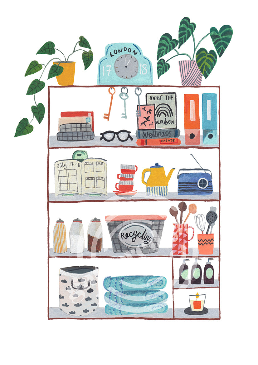 'Shelf Essentials' Digital Art Print PDF by Miranda Sofroniou