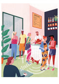 'Cafe Friends' Digital Art Print PDF by Bett Norris