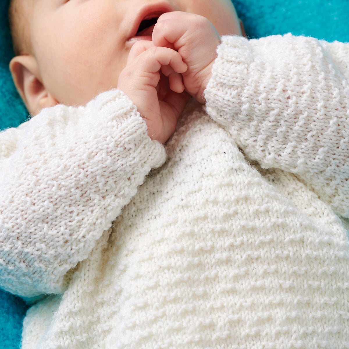 White Baby Jumper Knitting Pattern PDF
