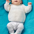 White Baby Jumper Knitting Pattern PDF