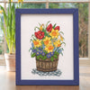 Spring Floral Barrel Cross Stitch PDF Pattern