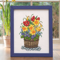 Spring Floral Barrel Cross Stitch PDF Pattern